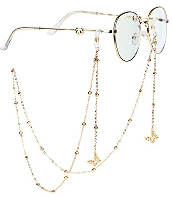 YJFY Brillenketten Gläser Sonnenbrille Lanyard Halter Brillenkette für Damen Sonnenbrillen Lesebrillen Brillen Cord Brillenkette Brillen für Sonnenbrillen skibrillen Zubehör (Schmetterling)