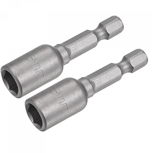 sourcing map 2 Stück Schnellwechsel Steckschlüssel Bit 1/4 Zoll Sechskantschaft 8mm Magnetische Steckschlüssel Bohrer 1.89 Zoll Länge