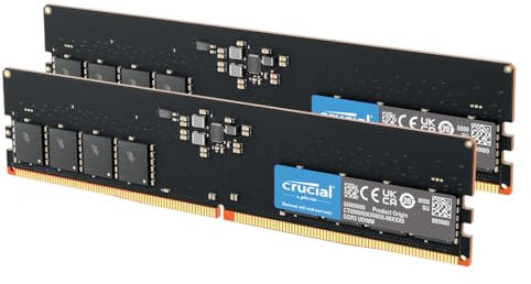 Crucial RAM 64GB Kit (2x32GB) DDR5 5600MHz (o 5200MHz o 4800MHz) Memoria Desktop CT2K32G56C46U5
