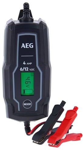 AEG 005187 Chargeur Batterie Voiture Moto 6V 12V, 4A, 4 à 120 Ah, Contrôle et Maintient de Charge Intelligent