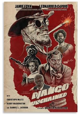 LAHTI DJANGO UNCHAINED Poster, dekoratives Gemälde, Leinwand, Wandposter und Kunstdruck, modernes Familienschlafzimmer-Dekor-Poster, 20 x 30 cm