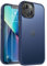 Kmofizle Handyhülle für iPhone 13 / iPhone 14, Matte Transluzente Stoßfeste Kratzfeste Schutzhülle mit Schutzfolie, Anti-Fingerabdruck, rutschfest, Blau, Magnetisch, Rückseite