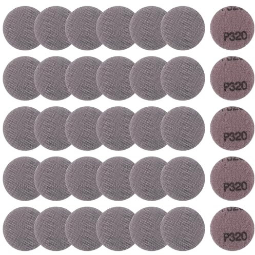 LEONTOOL 2 Inch Aluminium Oxide 320 Grit Mesh Abrasive Sandpaper Hook and Loop Sanding Discs, Pack of 35, Compatible with Power Sander, Random Orbital Sander