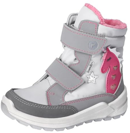 RICOSTA Mädchen Winterstiefel Annika, Kinder Boots, Weite: Weit, lose Einlage, Sympatex, Blinklicht, Graphit/Silber (420), 29 EU