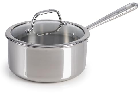 T-fal Pro Tri-Ply Stainless Steel 2 qt Saucepan with Lid, Induction Pot