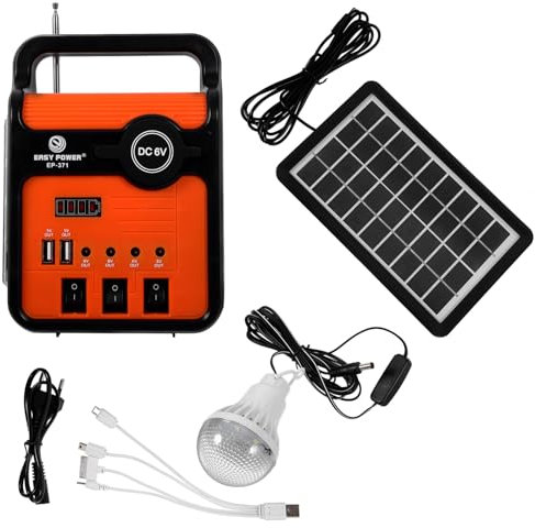 POPETPOP Generador Solar Con Panel Solar: Estación De Energía Portátil De 220 V 25 W Fuente De Alimentación Móvil Batería De Generador Solar Con Salida De 220 V Ca/Usb Para Camping Viajes