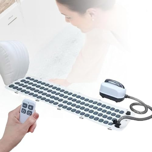 RayGenius Bath Spa Massage Mat, Home Surf Massage Bath Mat, With 114 Nozzles/6 Adjustments, Non-Slip Bathtub Air Bubbler, Bath Spa Massage Mat
