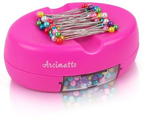 Magnetic Pin Holder, Strong Magnet Pincushion with Drawer, Pin Cushion with 100 Pcs Ball Head Straight Pins for Sewing, Needle Cushions Bobby Pin Holder Paper Clip Organizer for Quilting