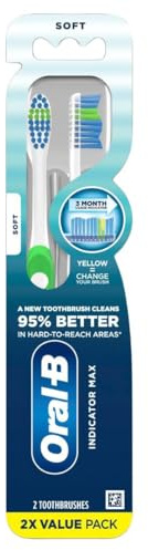 Oral-B Pro Health Fights Plaque & Tartar, 2 Count Soft Manual Toothbrush Pack, Indicator Bristles, Plaque Fighter, Gentle on Teeth