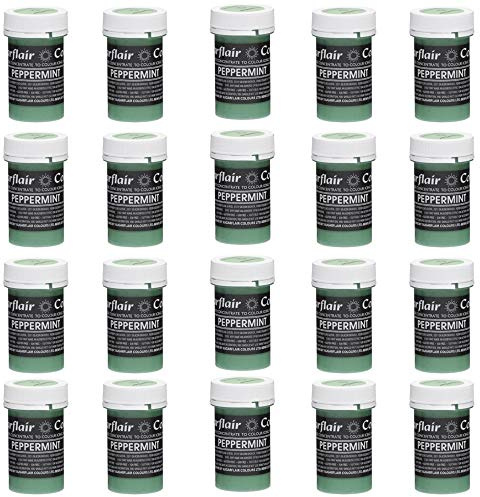 30 x Sugarflair PEPPERMINT GREEN Pastel Edible Food Cake Icing Colour Paste 25g