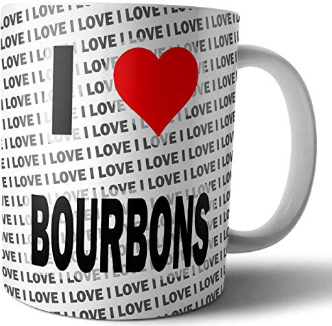 AK Giftshop I Love Bourbons - Tea - Coffee - Mug - Cup - Birthday - Christmas - Gift
