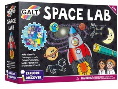Galt Space Lab -Explore and Discover STEM Craft Kits for Kids, 12 Fun Experiments and Guide - Create Constellations, Launch a Rocket and More - Girls and Boys Childrens Science Set - Ages 6 Years Plus