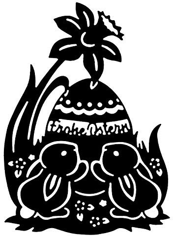 Ideen mit Herz Stanzschablone | Osterhasen | Frohe Ostern | 13,5 cm x 9,8 cm