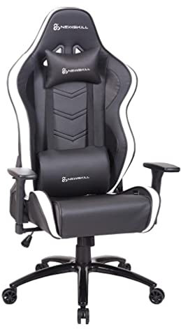 Newskill Kaidan - Sedia da Gaming Professionale, Rinforzata con Struttura in Metallo, Schienale con meccanismo a Farfalla reclinabile a 180 Gradi, braccioli 3D, Colore: Nero