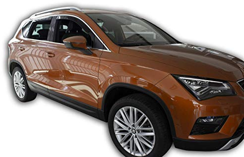 J&J AUTOMOTIVE Windabweiser passend für Seat Ateca 5-Türer ab 2016 4tlg, Heko Regenabweiser Vorne Hinten Getönt Dunkel Passform