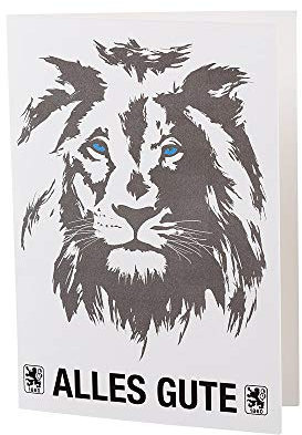 TSV 1860 München Grußkarte - Löwe - Alles Gute Geburtstagskarte, Glückwunschkarte, Karte - Plus Lesezeichen Wir lieben Fußball