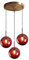 LFsem Nordic 3 lumières Luminaire Suspension Ø15cm Verre Globe Plafonnier Moderne Simple Lampe Suspension E14 Loft Lustre Décoration Luminaires (Rouge)