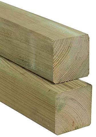 Gartenwelt Riegelsberger - Travi in legno di pino impregnato, 90 x 90 mm, lunghezza 150 cm, 4 lati piallati lisci