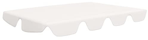 vidaXL Ersatzdach für Gartenschaukel Hollywoodschaukel Dach Dachbezug Schaukeldach Ersatz-Bezug Sonnendach Dachplane Weiß 188/168x145/110 cm