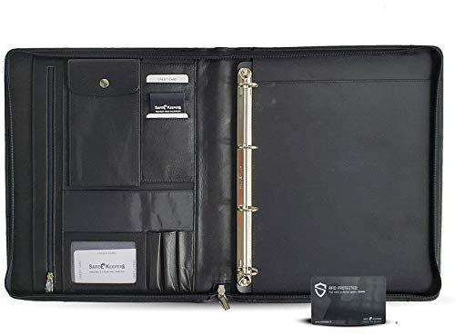 Safekeeper Schreibmappe a4 - Ringbuch - Leder