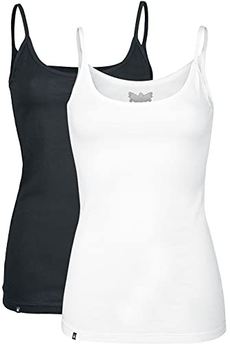Black Premium by EMP Damen Doppelpack Tops mit dünnen Trägern in schwarz und weiß S