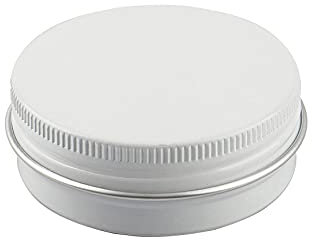 ZEOABSY 100 Pièces 60ml Pots en Aluminium Vide Rond Blanc Petit Cosmétiques Pot Conteneurs for Fait Main Bougies Crème Baume Voyage, 10x Spatule, 4X Étiquettes