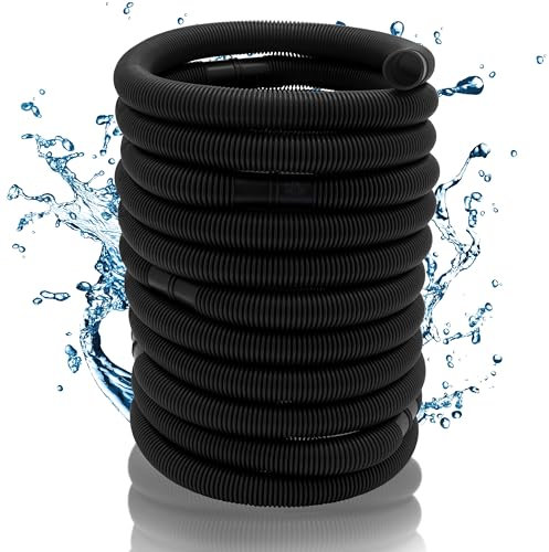 HAFIX Poolschlauch 32mm Pool Saugschlauch 10m Ersatzschlauch Poolsauger 32mm Durchmesser in schwarz. Pool Schlauch Schwimmbadschlauch. Pumpenschlauch für Pumpe. Flexibler Wasserschlauch 32mm 10 Meter.