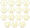 KINBOM 15 Stück 1-15 Hochzeit Acryl Tischnummern Ausschnitt mit Halter Hexagon Tische Mittelstücke für Empfangsdekorationen (Gold)