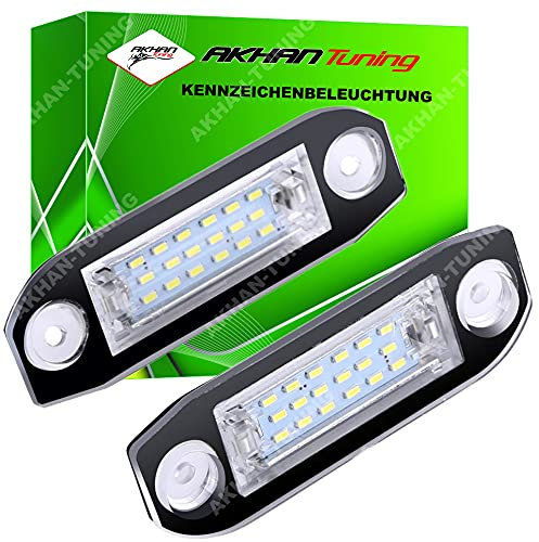 akhan KB22 - Fehlerfrei Kennzeichenbeleuchtung, Nummerschildbeleuchtung Xenon Weiß Plug&Play CanBus Vol-vo C30 C70 S40 S60 S80 V60 XC60 XC70 XC90