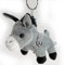 Porte-clés en forme d'âne en peluche avec pendentif en forme d'âne Gris