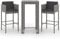 vidaXL Gartenbar Set 3-TLG. mit Kissen Theke Bar Tresen Gartentheke Bartisch Stehtisch Barhocker Barstuhl Gartenmöbel Poly Rattan Grau