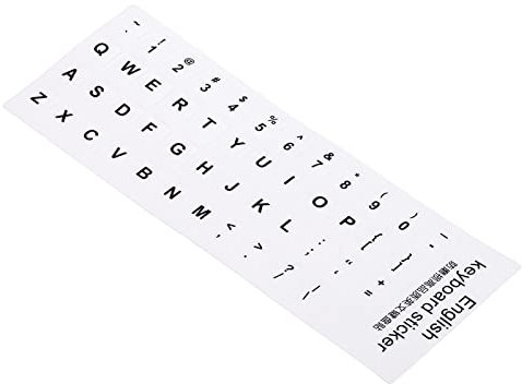 PATIKIL English Keyboard Layout Stickers, 2 Pack Universal Keyboard Replacement Cover for Notebook Desktop Computer Keyboards, White Background Black Lettering
