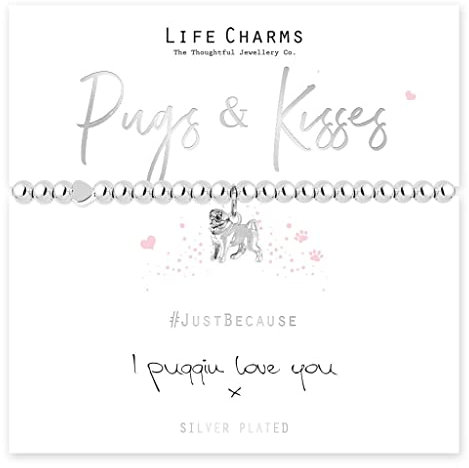 Life Charms Pugs & Kisses Armband, Silber, 5 month, Silber