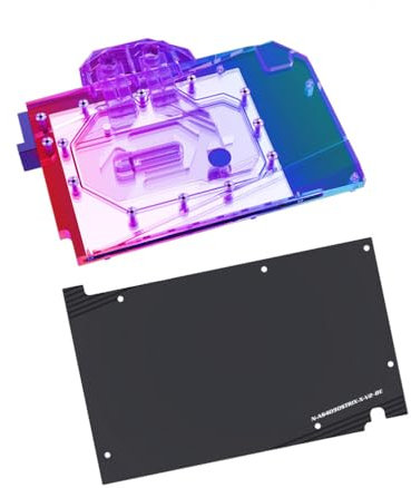Kupfer GPU Wasserkühlungsblock GPU Wasserblock Grafikkarte Wasserkühlungsblock für ASUS GeForce RTX 4090 TUF Strix (5V ARGB RBW Aura Effekt LED Lichter GPU Block mit Rückplatte)