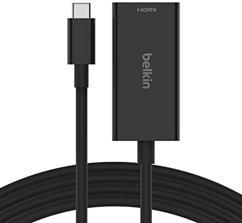 Belkin Adaptateur USB-C vers HDMI 2.1 (câble de 11 cm, 8K à 60 Hz, 4K à 144 Hz, HDR, HBR3, DSC, HDCP 2.2, USB-If et pour Macbook, iPad Pro et Autres appareils USB-C)