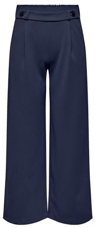 JdY Damen Jdygeggo New Long Pant JRS Noos Hose, Black Iris/Detail:Black Buttons, XXL / 32L EU