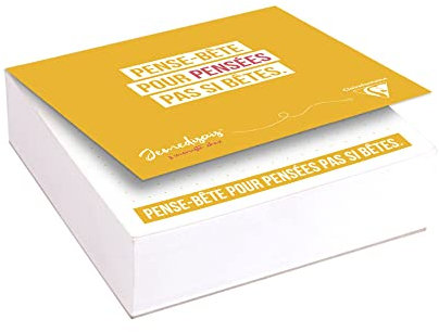 Clairefontaine 116019C - Jemedisais, Memo Block / Zettelblock 250 Blatt blanko, abtrennbar, bedruckt, 90g, 9,8x9,8 cm, ideal für Schnellnotizen, 1 Stück