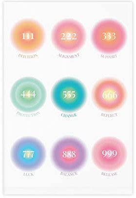 FABIVA Angel Number Collection 2 Leinwand-Poster, Wandkunst, Dekoration, Bild, Gemälde für Wohnzimmer, Schlafzimmer, Dekoration, ohne Rahmen, 20 x 30 cm