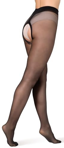 BANANALU 20 Den Ouvert Strumpfhose mit offenem Schritt Große Öffnung Plus