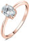 JewelryPalace 1ct Classique Cubic Zirconia Bague Ovale Solitaire Pierre en Argent 925 Femme, Plaqué Or Rose Bague Diamant Simulé Fiançailles Mariage Promise Alliance, Ensemble Parure Bijoux Mariee