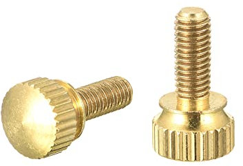 sourcing map 2 Stück Rändelschrauben M5x12mm Messing Schulterschrauben Stufen Griffknöpfe Befestigungen für PC Elektronisch Mechanisch