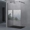 Sogood Paroi de Douche à L'italienne 100cm Bremen02DM Pare-douche avec Stabilisateur Rond Noir Verre de Sécurité de 10 mm Revêtement NANO 100x200cm