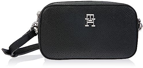 Tommy Hilfiger Damen Crossbody Bag Tasche Emblem Camera Bag Klein, Schwarz (Black), Einheitsgröße