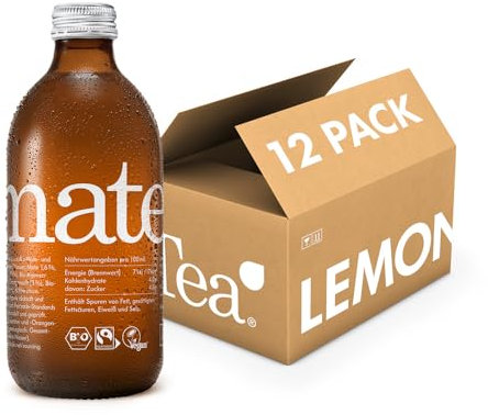 Charitea - Mate - Fairer Eistee mit besten Bio Zutaten - Leckeres Erfrischungsgetränk in Glas Flasche - Biologisch angebauter Tee (12 x 330ml) - inkl. 3€ MEHRWEG Pfand