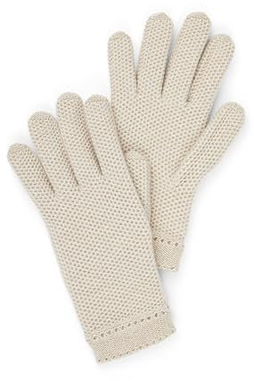 NEO B - CASHMERE | Handschuhe | Wabenmuster | 100% Kaschmir | Cardiff-Garn | Damen | Größe M | Hergestellt in Italien (Beige, M)