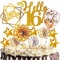 Tortendeko Geburtstag, Happy Birthday jahre Kuchendeko junge mädchen, Cake Topper, Cupcake Topper mit Sternen Konfetti-Luftballons und Papierfächer für Geburtstag