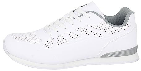 Dek Mens Penalty Lace Up Lightweight Lawn Bowling Shoes/Trainers White/Grey 9 UK