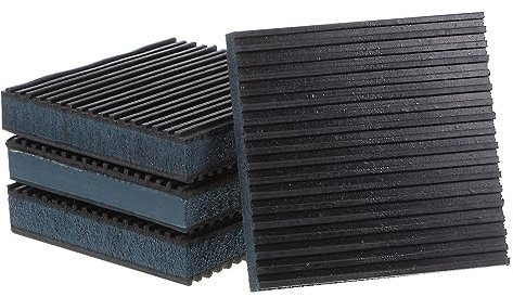 sourcing map 4pcs Rubber Anti Vibration Pads 4 x 4 x 7/8 Isolation Vibration Absorbing Pad Damping Mat Anti-Skid Noise with EVA Center for Air Compressor Conditioner Treadmill Washer