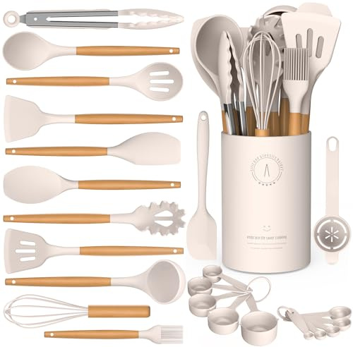 Silikon-Küchenutensilien-Set, hitzebeständige Kochutensilien, BPA-frei | Lebensmittelechtes Silikon-Spatel-Set für antihaftbeschichtetes Kochgeschirr, Küchenhelfer, Hochzeitsliste
