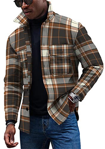 KONG JIMFAN Jacken Herren Strickjacke Herren Wolle Pulli Über Hemd Winter Jacket Men Westen Herren Kapuzenjacke Herren Herren Dünne Jacke Jacke Männer Jeans Hemden Pelzjacke Herren(Brown,3XL)